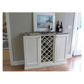 Granite Top Server With Wine Rack And