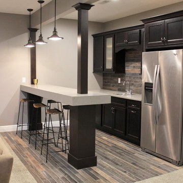 Hazelwood Homes- Unique Home Bar With Suspended Top