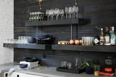 Example of a trendy home bar design in Miami