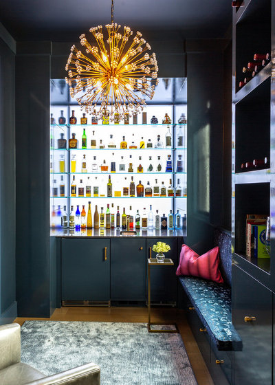 Contemporary Home Bar by Karen Kempf Interiors
