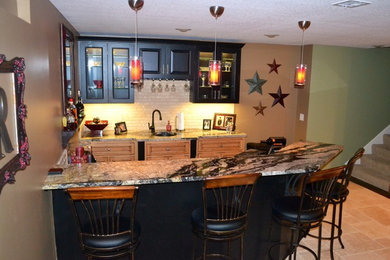 Inspiration for a mid-sized modern home bar remodel in Wichita