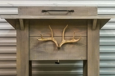 Inspiration for a rustic home bar remodel in Other