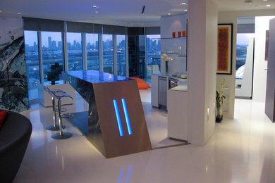 Inspiration for a contemporary home bar remodel in Miami
