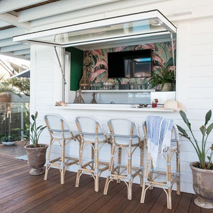 Island style Pool bar + Powder room