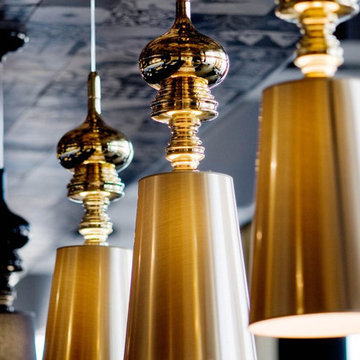 Josephine T Pendant Light by Jaime Hayon in Gold in Home Bar