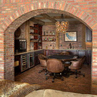 Exposed Brick Wall Living Room Houzz Brick Interior Brick Interior Wall Mid Century Living Room