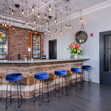 Loft living - home bar with reclaimed wood