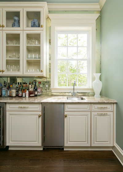 Transitional Home Bar by Classic Kitchens of Charleston