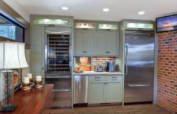 Transitional Home Bar by Robert Paige Cabinetry LLC