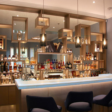 Luxury Bespoke Bar with White Onyx Backlit Worktop