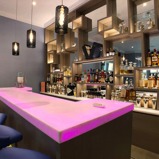 Luxury Bespoke Bar with White Onyx Backlit Worktop