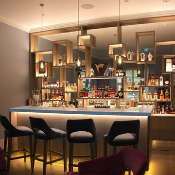 Luxury Bespoke Bar with White Onyx Backlit Worktop