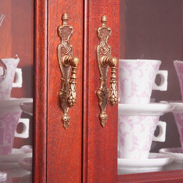 Mahogany Bar Cabinet Handle Detail