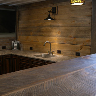 75 Beautiful Rustic Home Bar With Laminate Countertops Pictures Ideas June 2021 Houzz