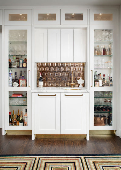 Transitional Home Bar by Inplace Studio