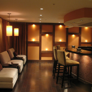 Modern Home Bar, Lounge and Media Room