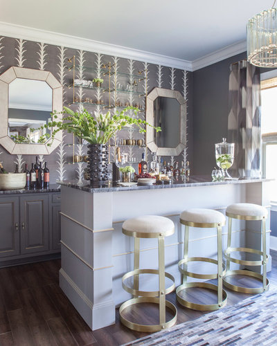 Transitional Home Bar by Lucy and Company