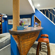 Beach Style Home Bar by Harth Builders