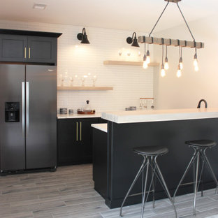 Oak, and White Kitchen with Matte Black Accents in Iowa Aspen Homes Farmhouse