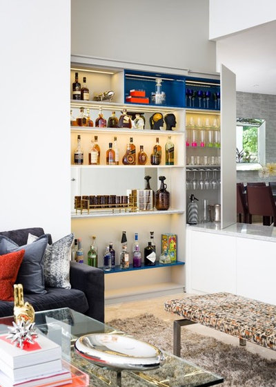 Contemporary Home Bar by Agsia Design Group