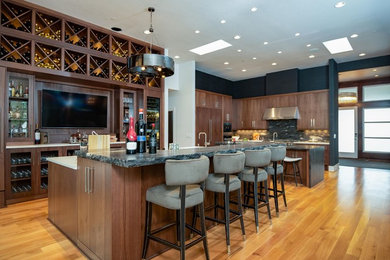 Design ideas for a modern home bar in Other.
