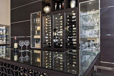 Example of a trendy wine cellar design in Miami