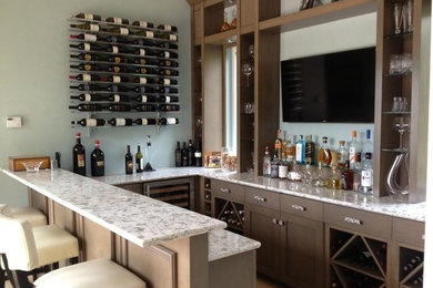 Inspiration for a transitional home bar remodel in Miami