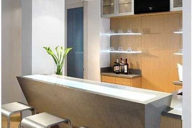 Example of a mid-sized trendy home bar design in Miami