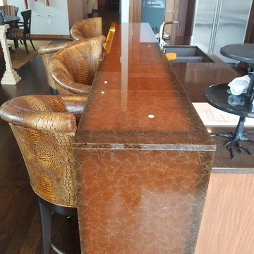 Recycled glass "Elements" countertop in brown.