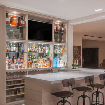 Residential Concrete Bar with Integrated Champagne Trough and Sink