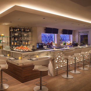 Foto di un ampio angolo bar design