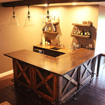 Rustic custom bar cabinets
