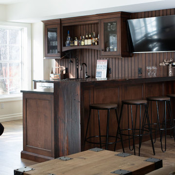 Rustic, Distressed Wood Home Bar