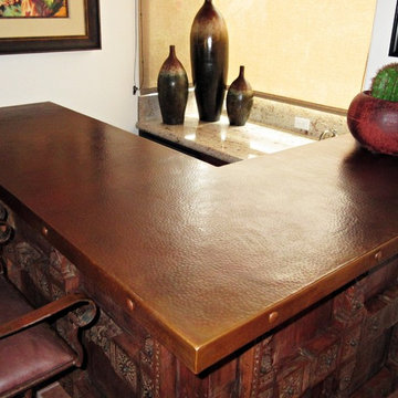 Sealed Patina on Hammered Copper Countertop