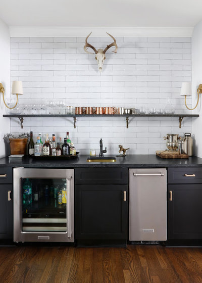 Transitional Home Bar by Merrill Construction Group