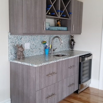 Side view of wet bar