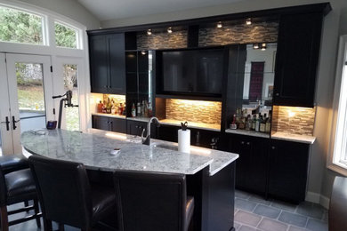Inspiration for a contemporary home bar remodel in Bridgeport