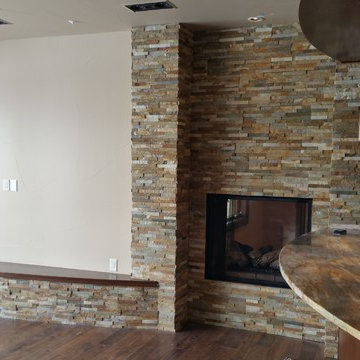 Stack stone Fireplace