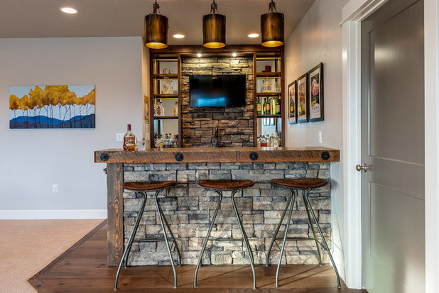 Rustic Home Bar by Madison Creek Furnishings & Design