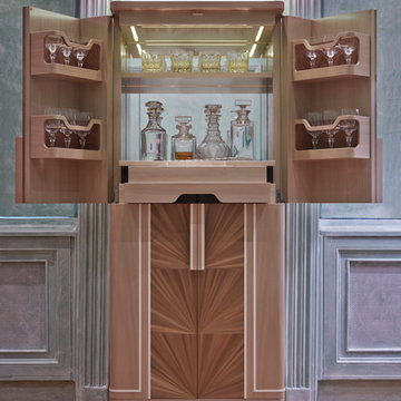 Straw Marquetry Cocktail Cabinet