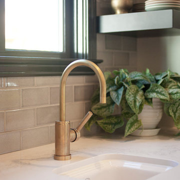 Subway Tile Wet Bar Backsplash in Foggy Morning
