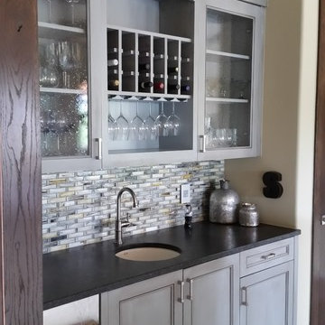 Transitional farmhouse with customized painted frameless cabinetry
