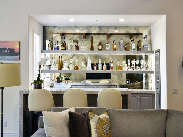 Transitional Home Bar