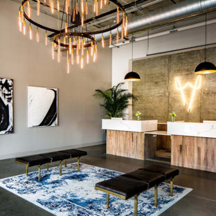 Inspiration for a transitional home bar remodel in New York with quartz countertops and white countertops