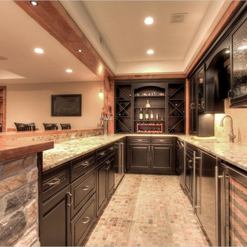 Wet bar with custom cabinetry