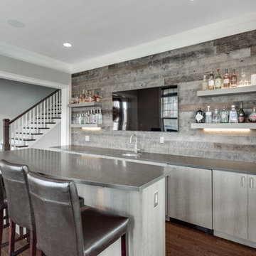 Wet Bar with Metropolis Textured Melamine door style in Falls Church, VA