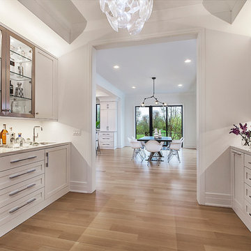 White Transitional Kitchen and Butler's Pantry