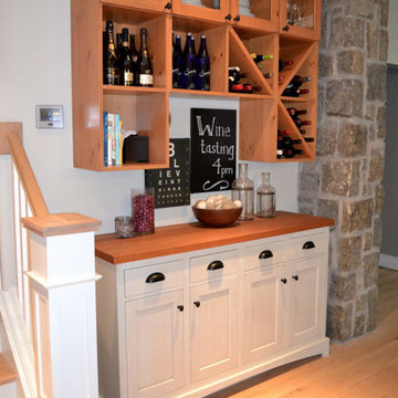 Wine Storage Shelves and Hutch
