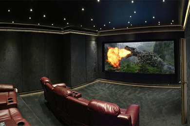 Photo of a large modern home cinema in Essex.