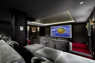 Design ideas for a classic home cinema in West Midlands.